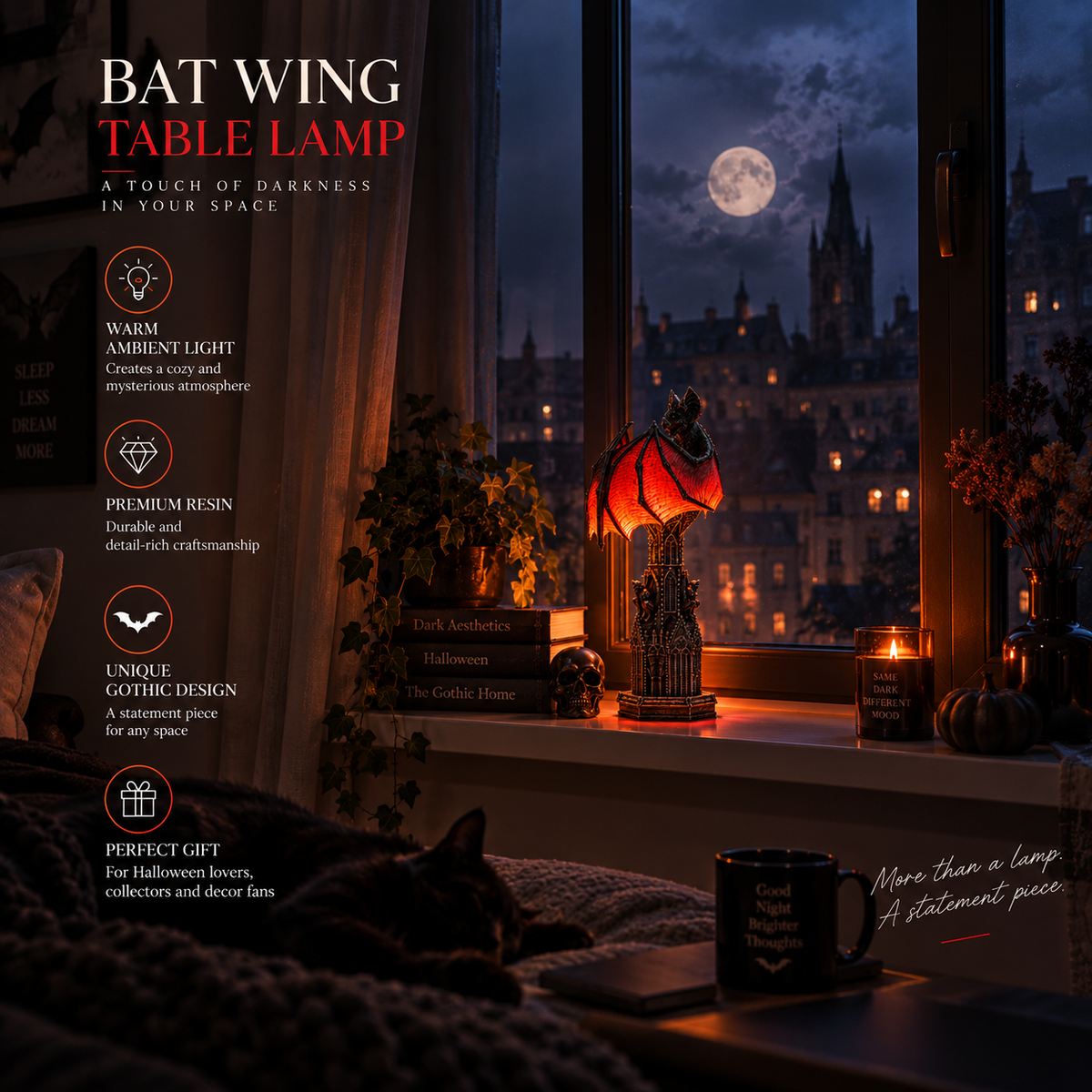 Bat Halloween Lamp By Emiry
