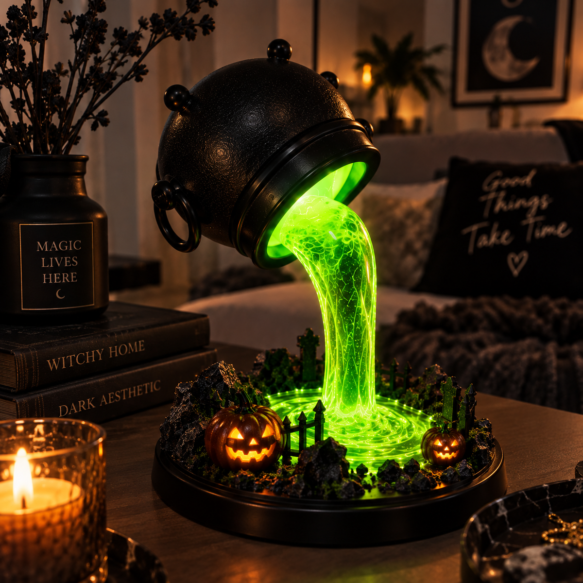 Witch Cauldron Lamp By Emiry