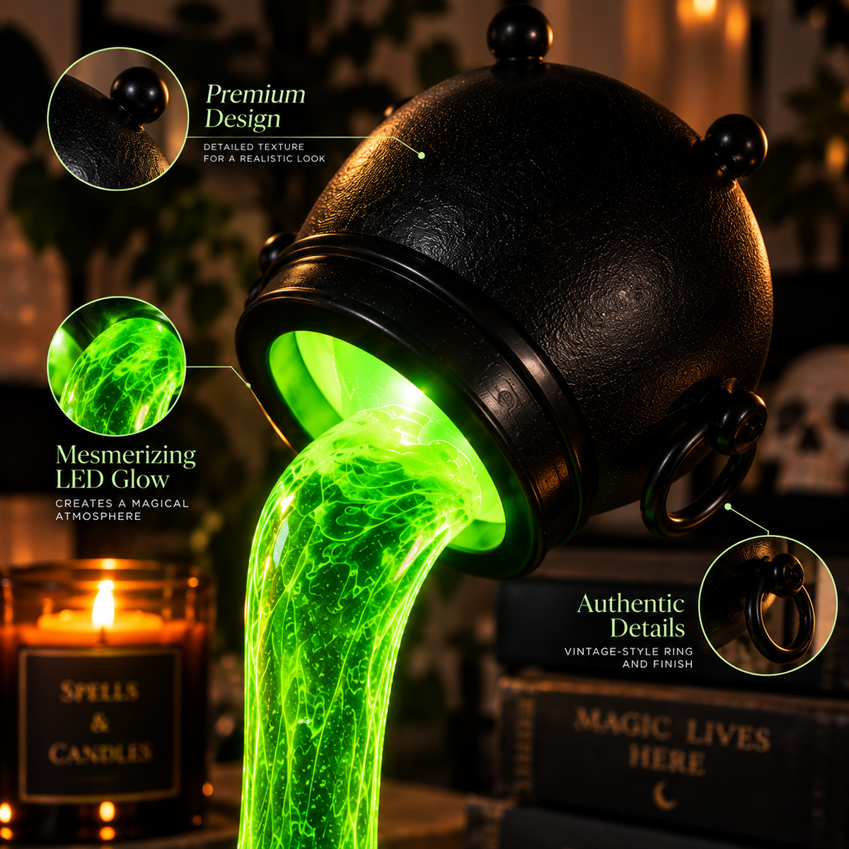 Witch Cauldron Lamp By Emiry