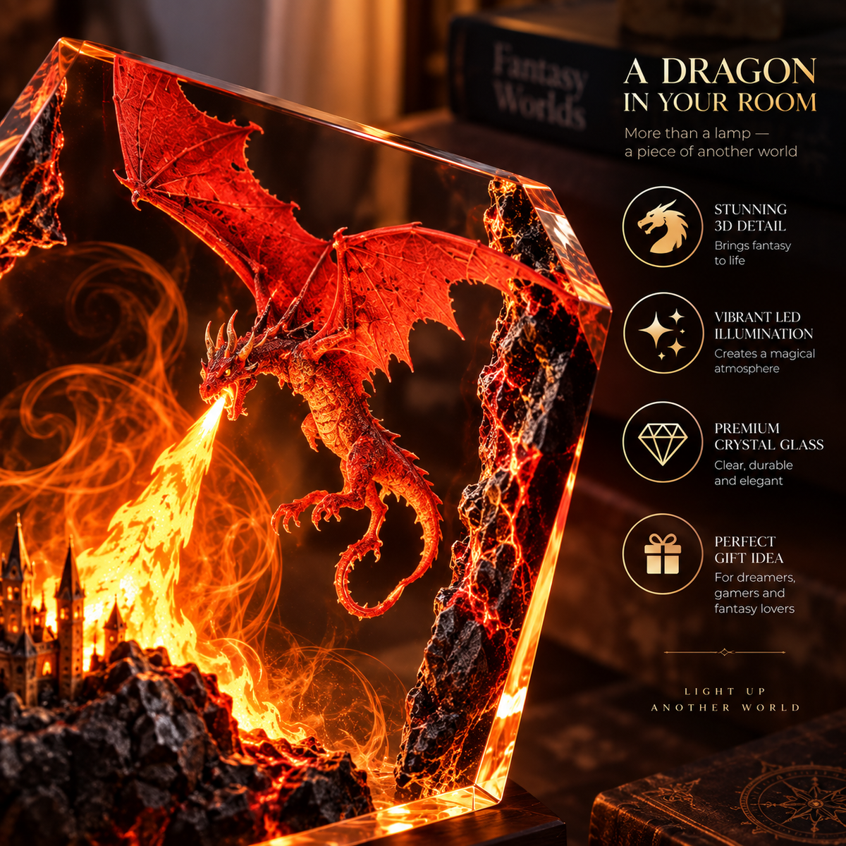 Fire Dragon Halloween Lamp By Emiry