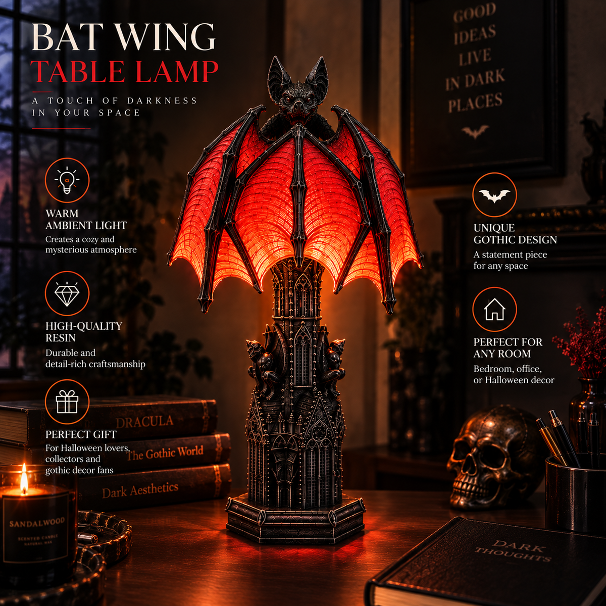 Bat Halloween Lamp By Emiry