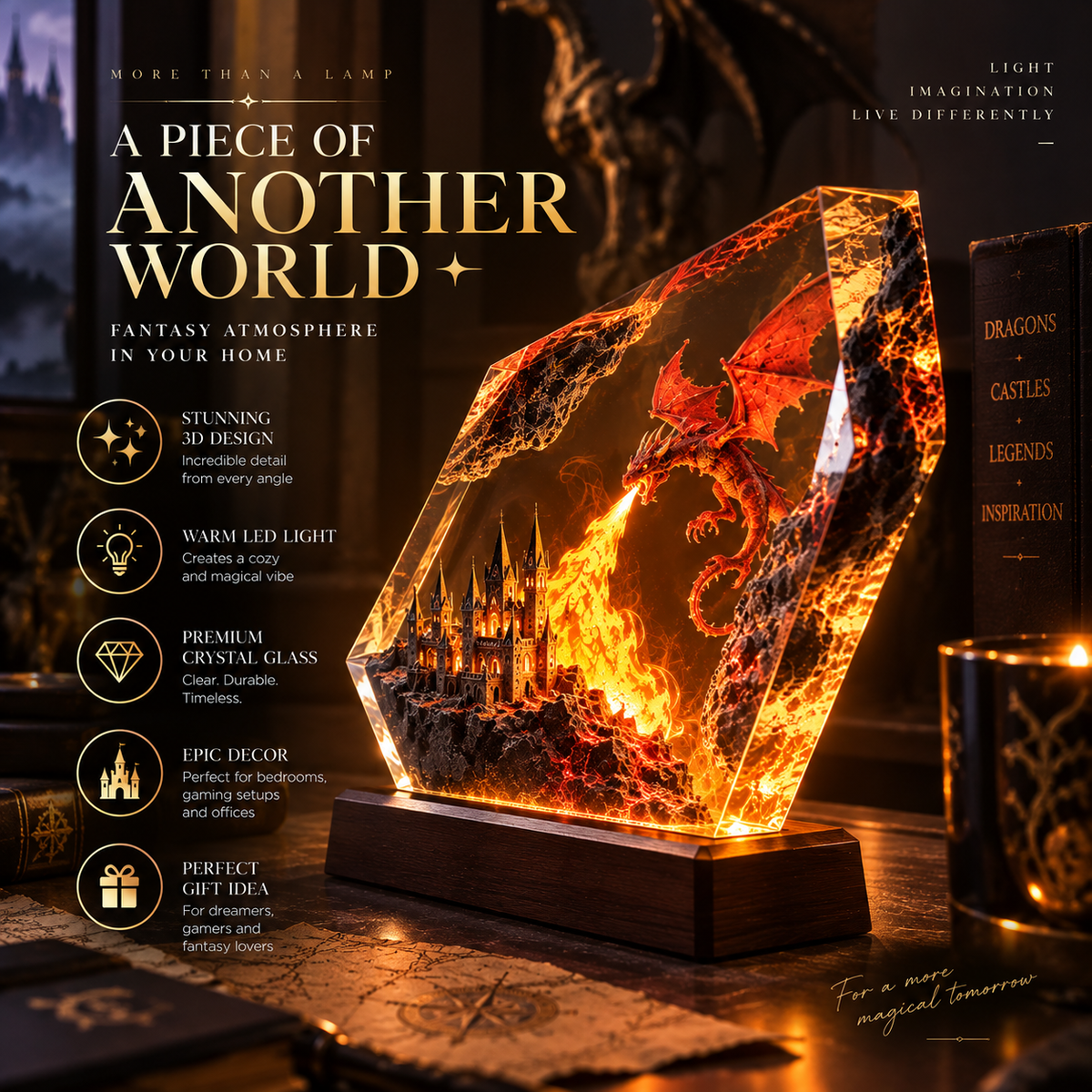 Fire Dragon Halloween Lamp By Emiry