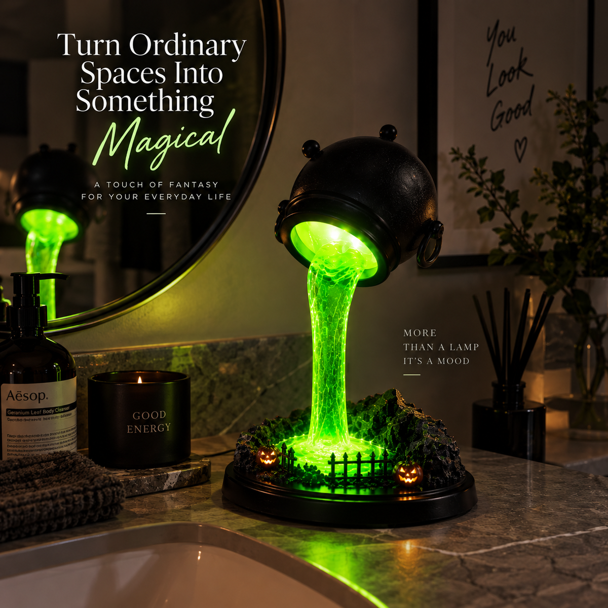 Witch Cauldron Lamp By Emiry