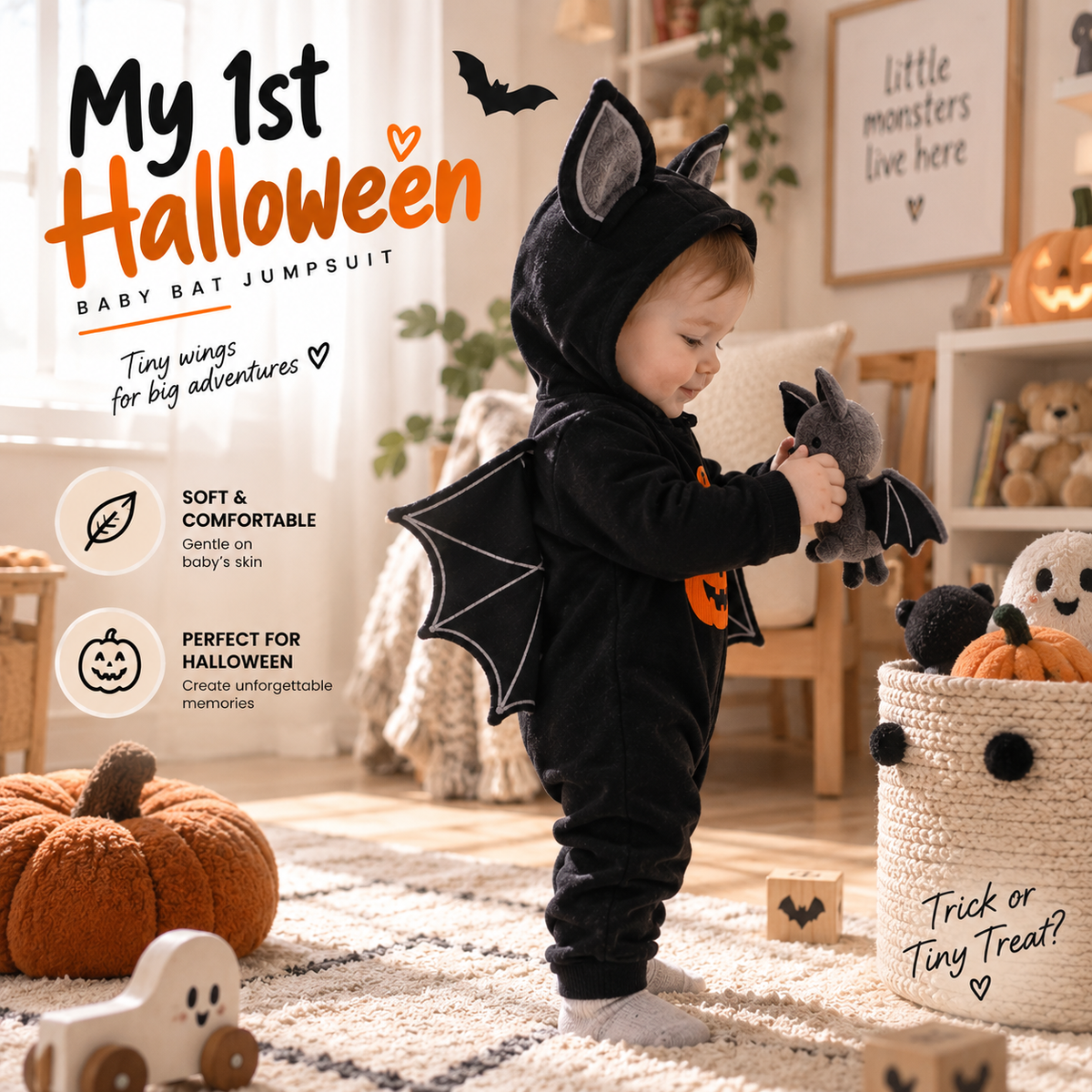 Baby Halloween Bat Costume By Emiry