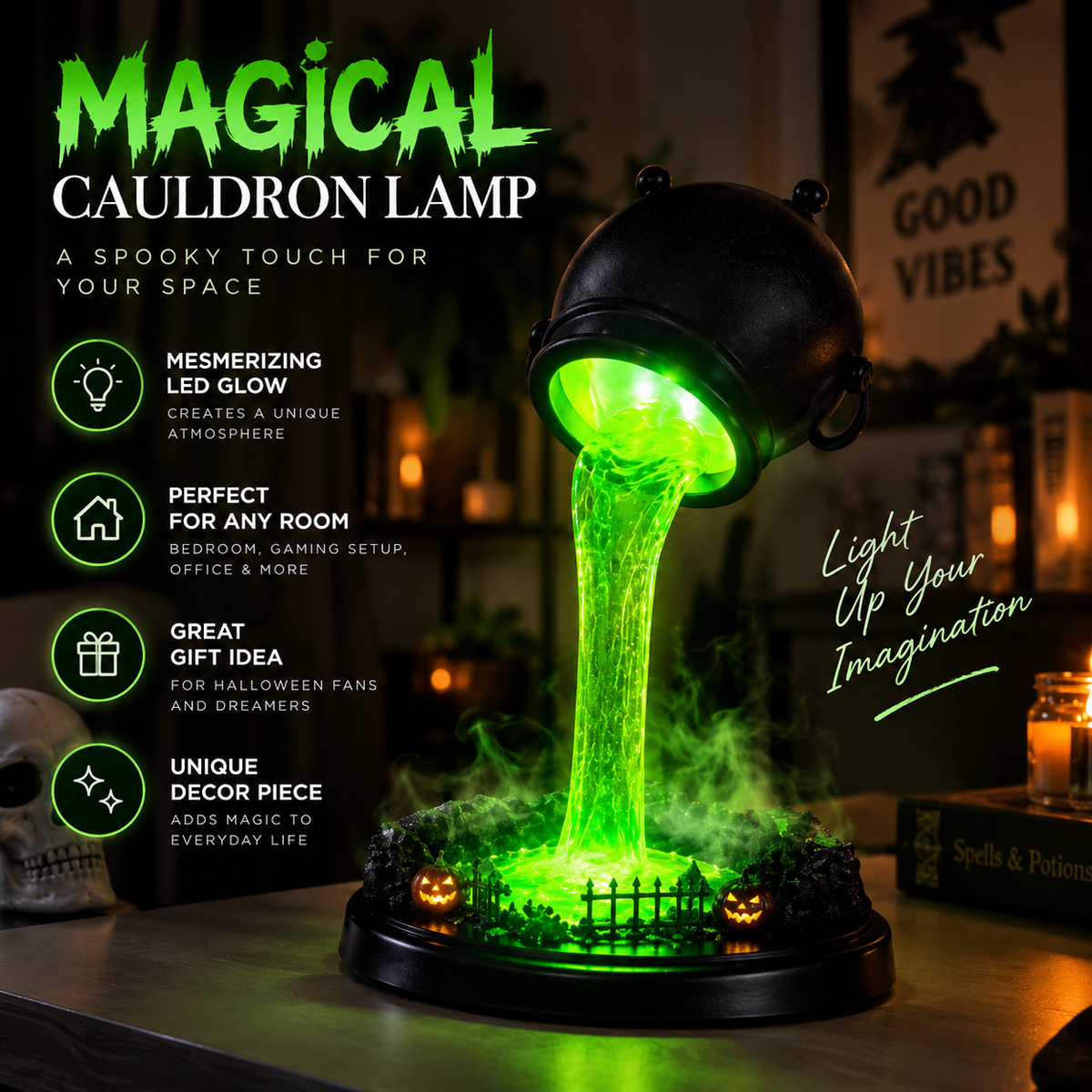Witch Cauldron Lamp By Emiry
