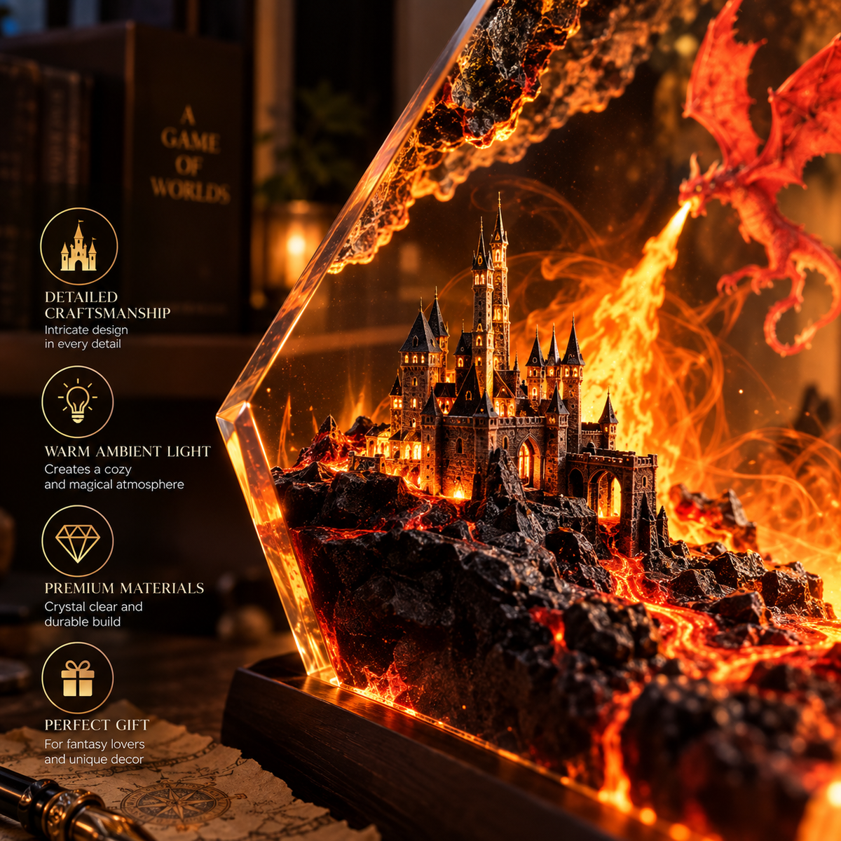 Fire Dragon Halloween Lamp By Emiry